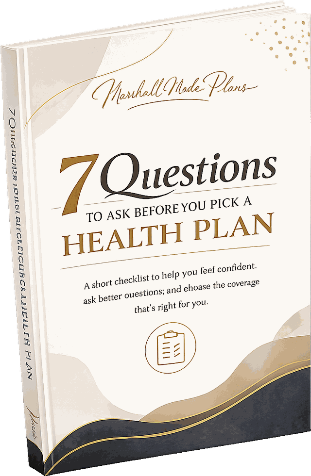 Cover of the guide: 7 Questions to Ask Before You Pick a Health Plan